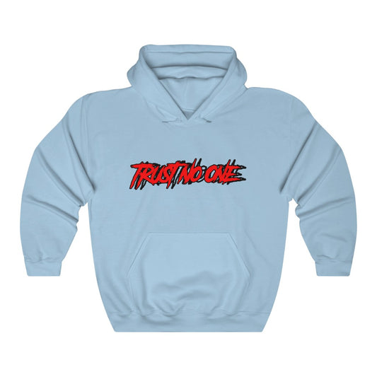 Trust No One Hooded Sweatshirt, Light Blue